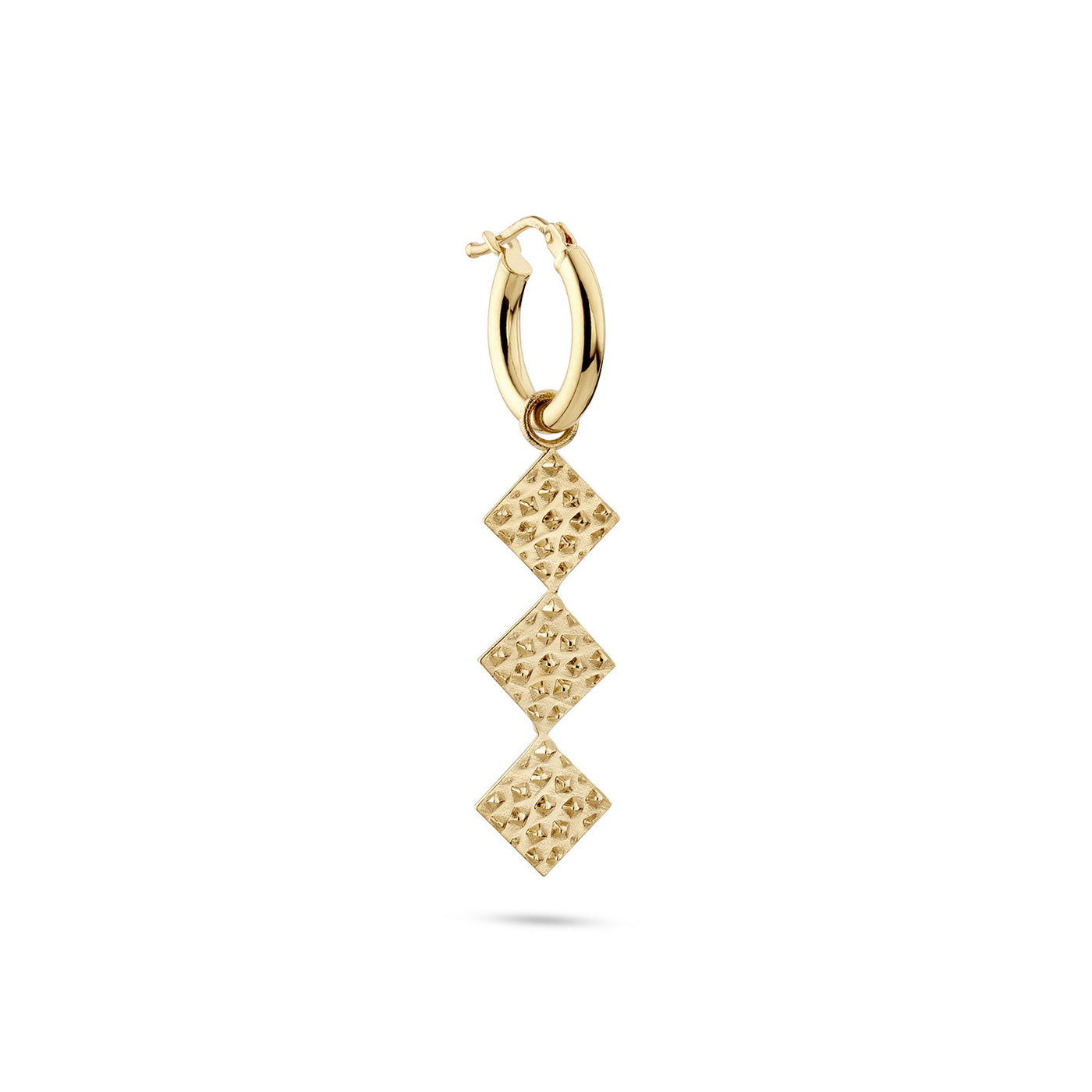 Perry Triple Diamond Earring Charm On Hoop