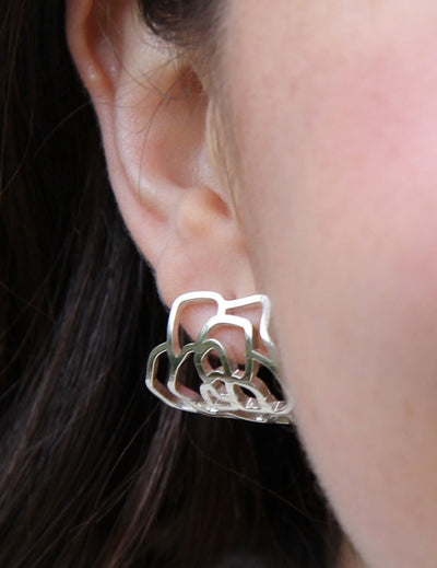 Silver Rose Earring