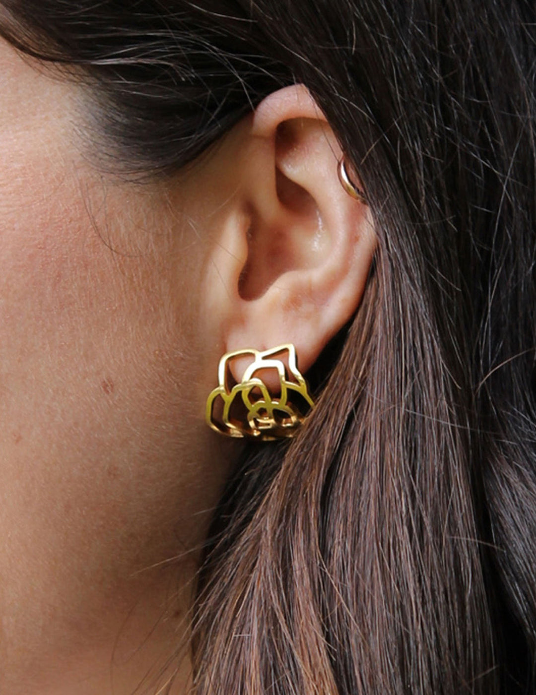 Gold  Rose Earring