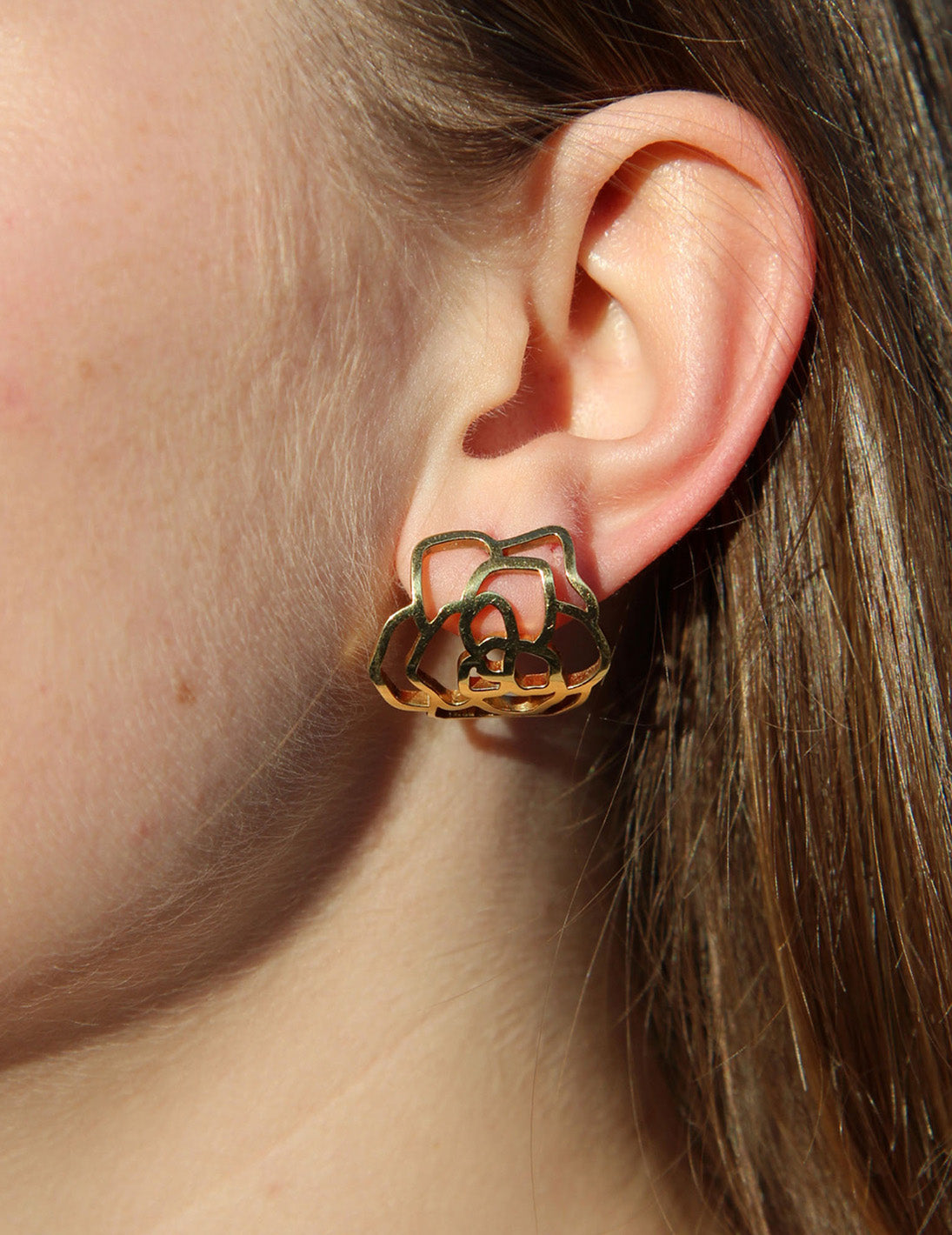 Gold  Rose Earring